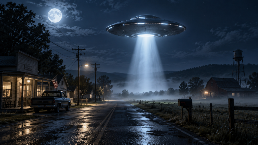 アメリカの街に現れたUFO